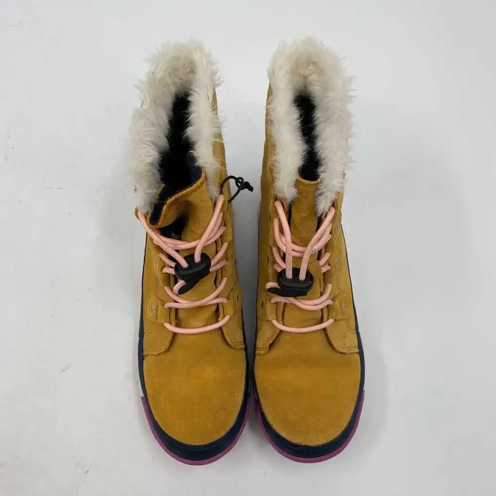 Sorel Brown Faux Suede Lace-Up Winter Boots | Women’s Size 4
